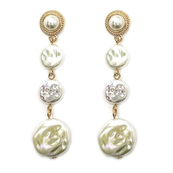 ROUND PEARL DROP EARRINGS