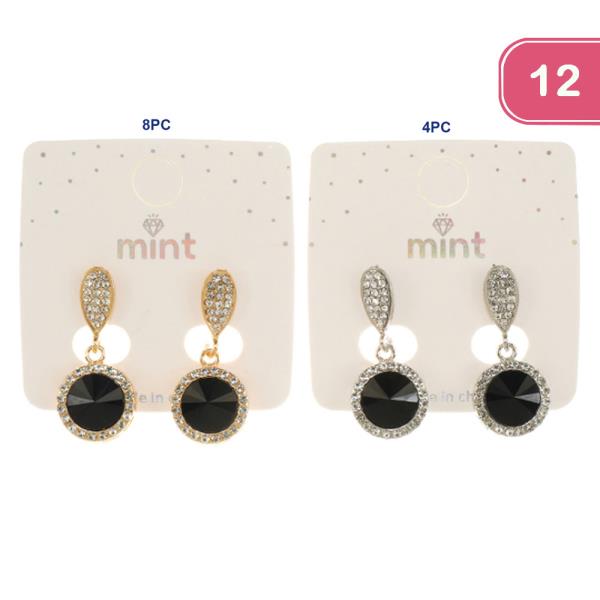 RHINESTONE DANGLE EARRING (12 UNITS)