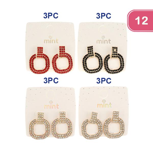 RHINESTONE EARRING (12 UNITS)