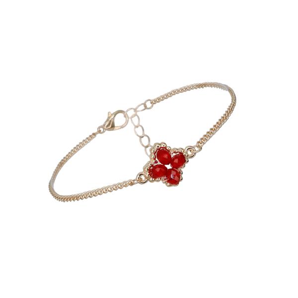 GLASS BEAD CLOVER BRACELET