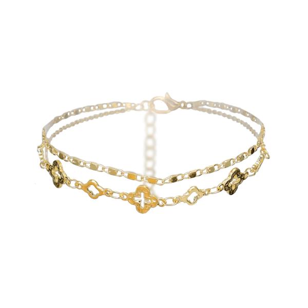 CLOVER CHAIN LAYERED BRACELET