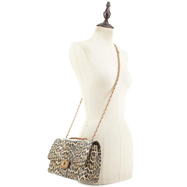 TWIST LEOPARD PRINT CHIC CROSSBODY BAG