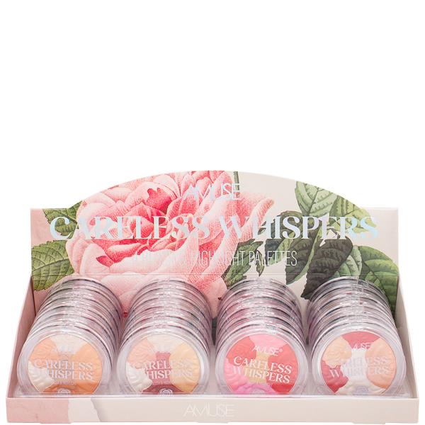CARELESS WHISPERS 4 BLUSH AND HIGHLIGHT PALETTES (24 UNITS)