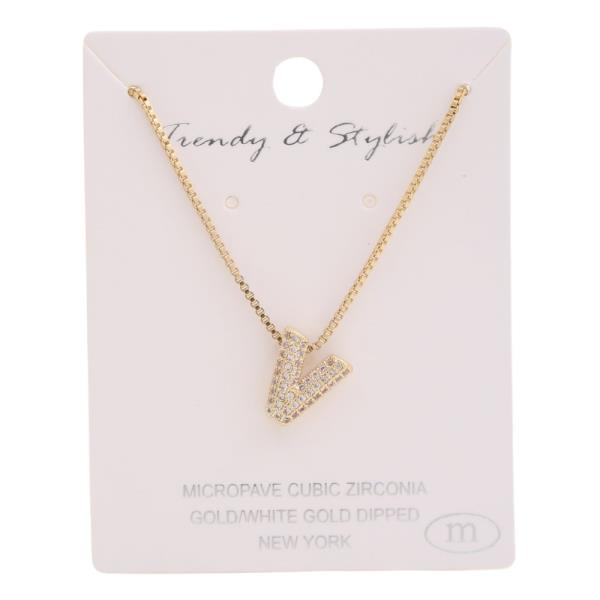 GOLD WHITE GOLD DIPPED INITIAL PENDANT NECKLACE