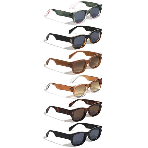 CRYSTAL COLOR SQUARE FASHION SUNGLASSES 1DZ