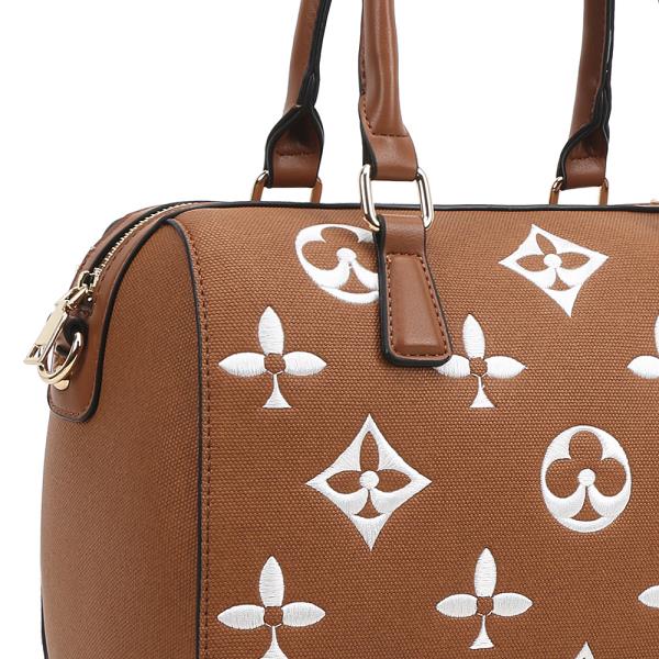 2IN1 TEXTURED PRINT SATCHEL W WALLET SET