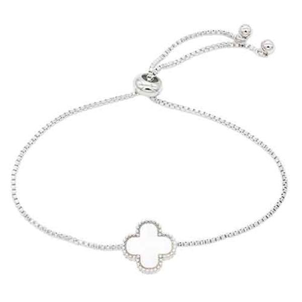 METAL CLOVER CHARM ADJUSTABLE BRACELET