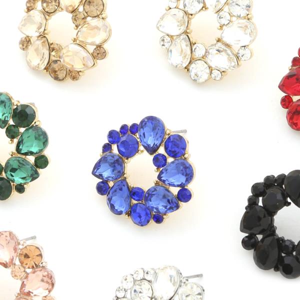 ROUND RHINESTONE EARRING