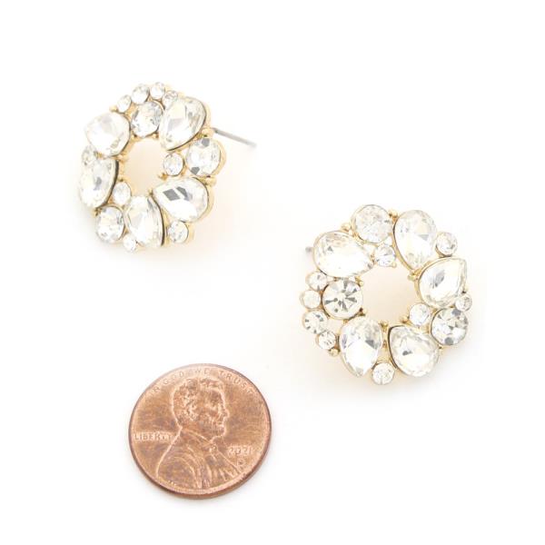 ROUND RHINESTONE EARRING