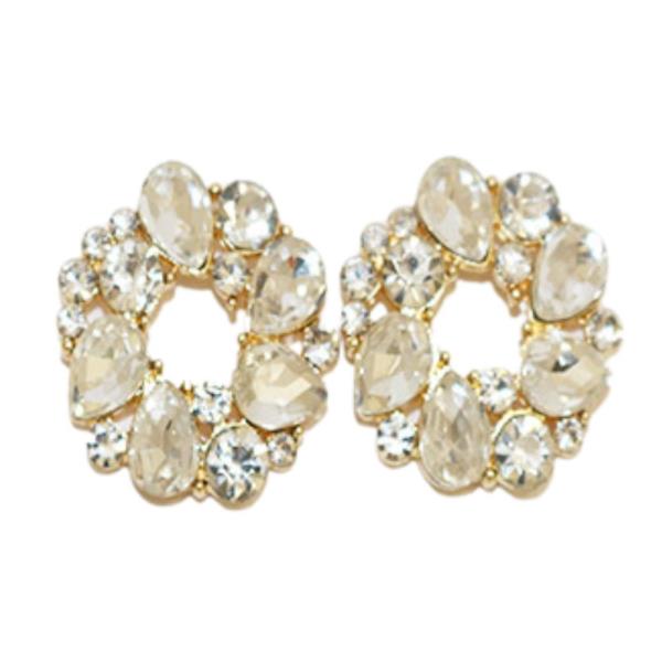 ROUND RHINESTONE EARRING