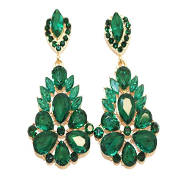 TEARDROP RHINESTONE DANGLE EARRING