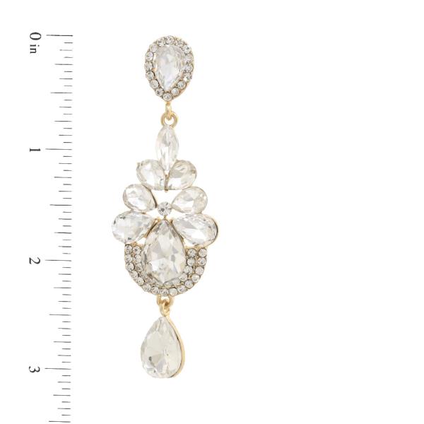 TEARDROP RHINESTONE DANGLE EARRING