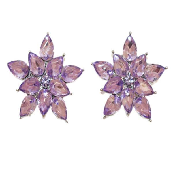 TEARDROP COLOR RHINESTONE POST EARRING