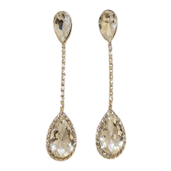 TEARDROP RHINESTONE DANGLE EARRING