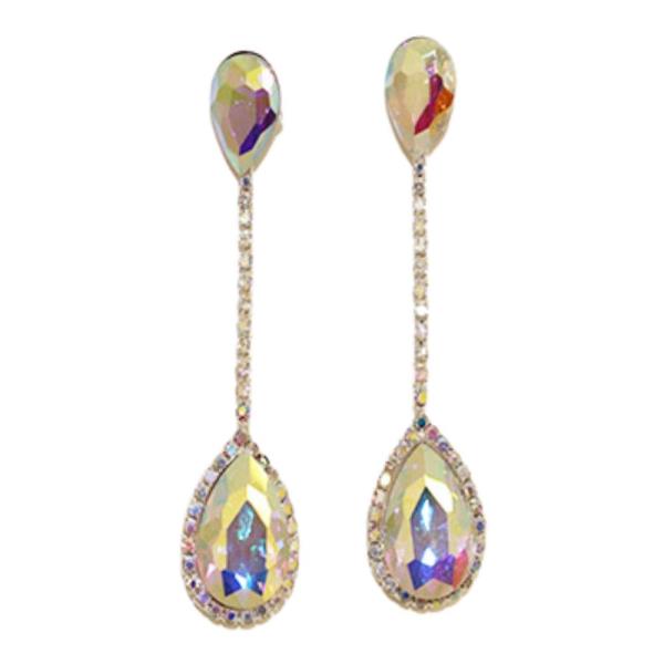 TEARDROP RHINESTONE DANGLE EARRING