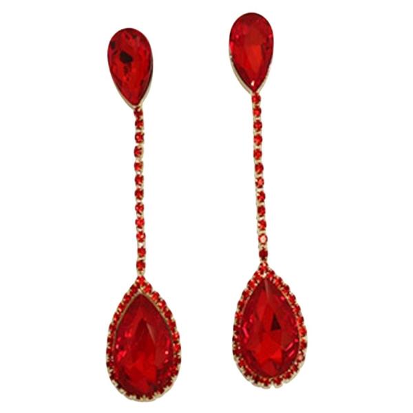 TEARDROP RHINESTONE DANGLE EARRING