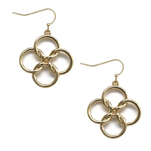 METAL CLOVER DANGLE EARRING