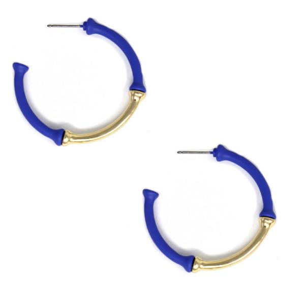 TWO TONE HOOP EARRING