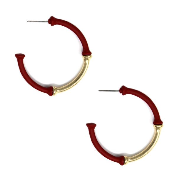 TWO TONE HOOP EARRING