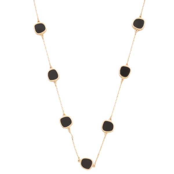 FLAT BEAD STATION NECKLACE