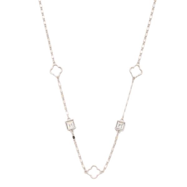 CLOVER SQUARE CRYSTAL STATION NECKLACE