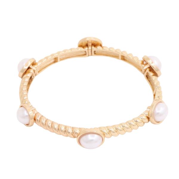 OVAL BEAD TWISTED METAL BRACELET