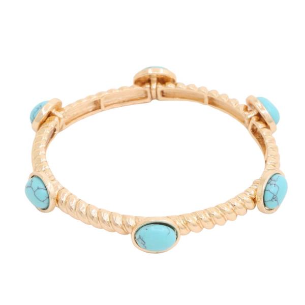 OVAL BEAD TWISTED METAL BRACELET