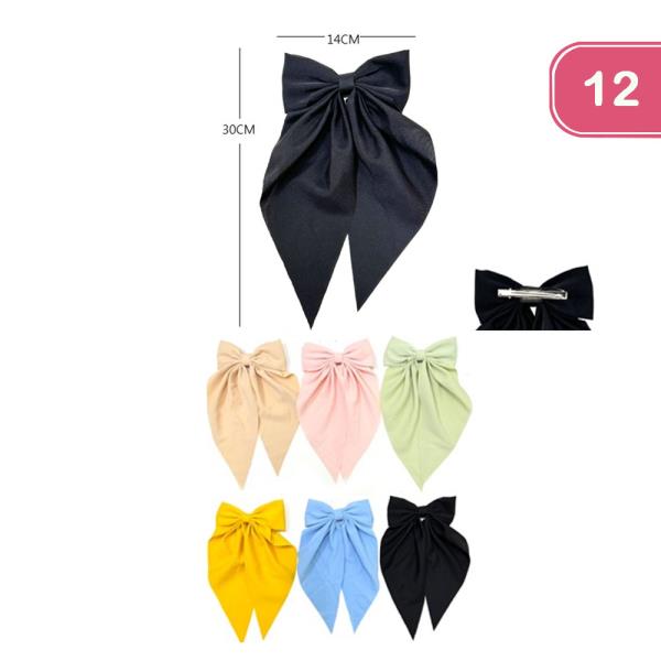 LONG TAIL BOW HAIR PINS (12 UNITS)