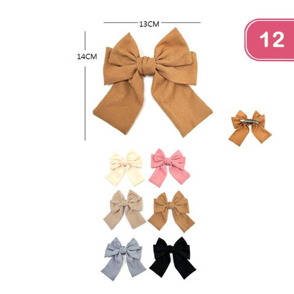 HAIR BOW HAIR PINS (12 UNITS)