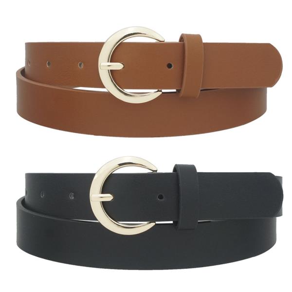 PLUS SIZE CRESCENT MOON DUO FAUX LEATHER BELT