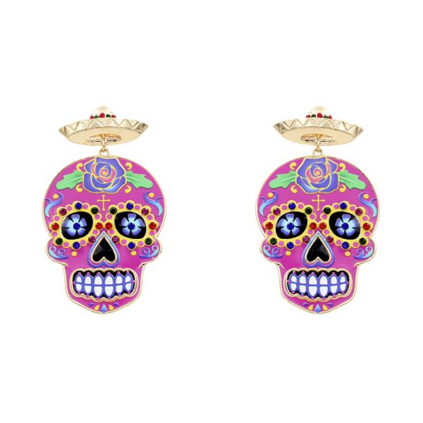 SUGAR SKULL DANGLE EARRING