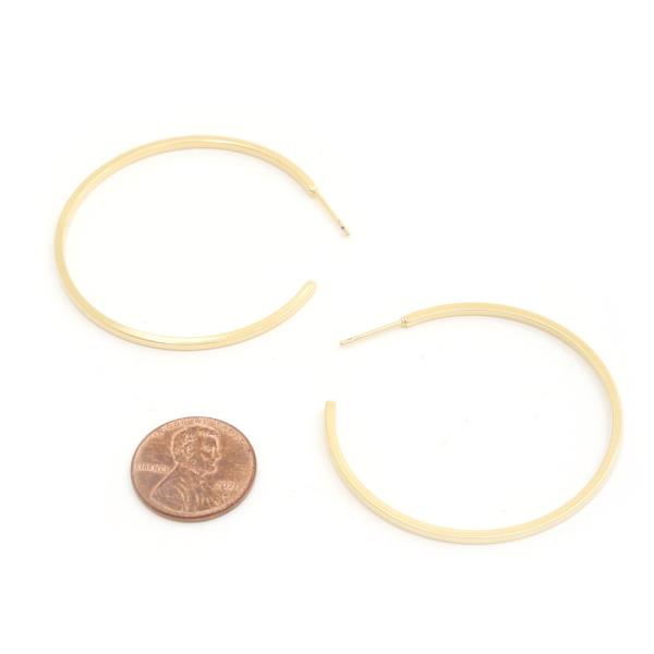 14K GOLD DIPPED HYPOALLERGENIC OPEN HOOP EARRING