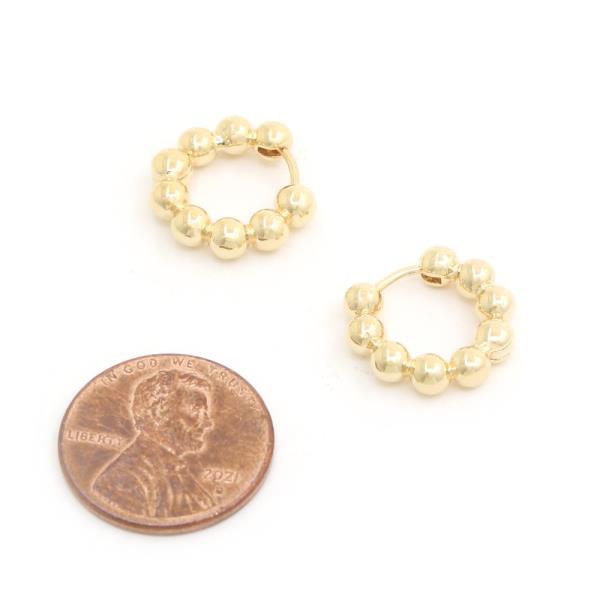 14K GOLD DIPPED BALL HOOP EARRING