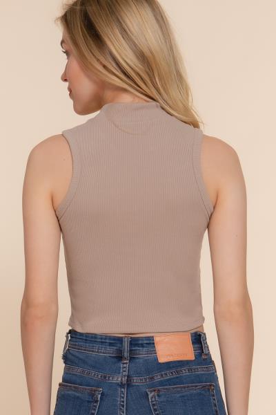 ($4.40 x 6 PCS) MOCK NECK BRUSHED RIB TANK TOP