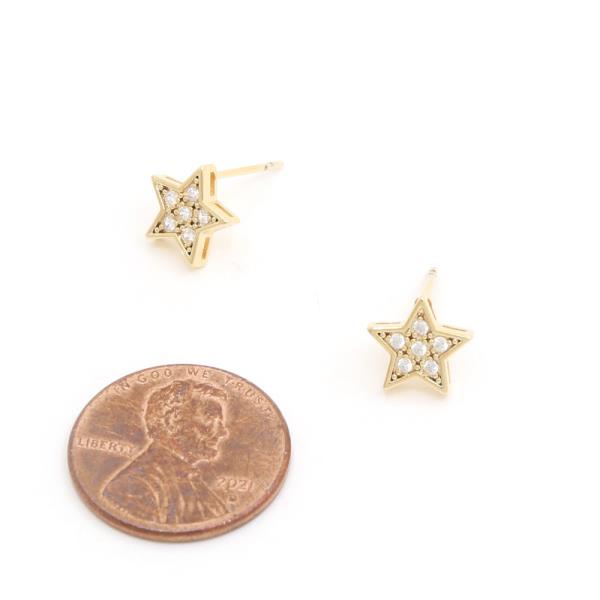 14K GOLD DIPPED CZ STAR EARRING