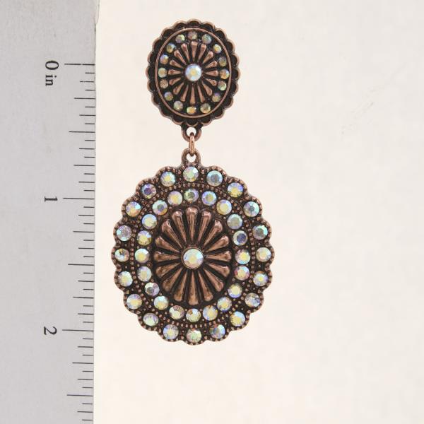 WESTERN STYLE CONCHO DANGLE EARRING
