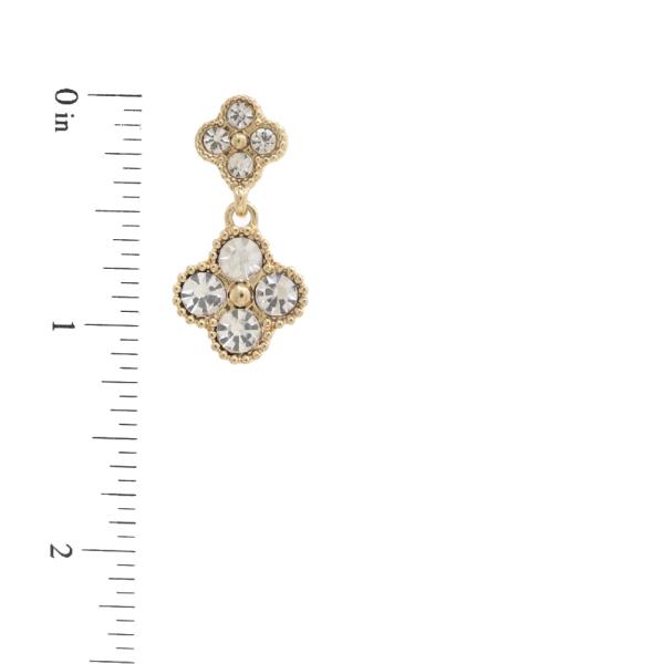 DOUBLE CLOVER RHINESTONE EARRING