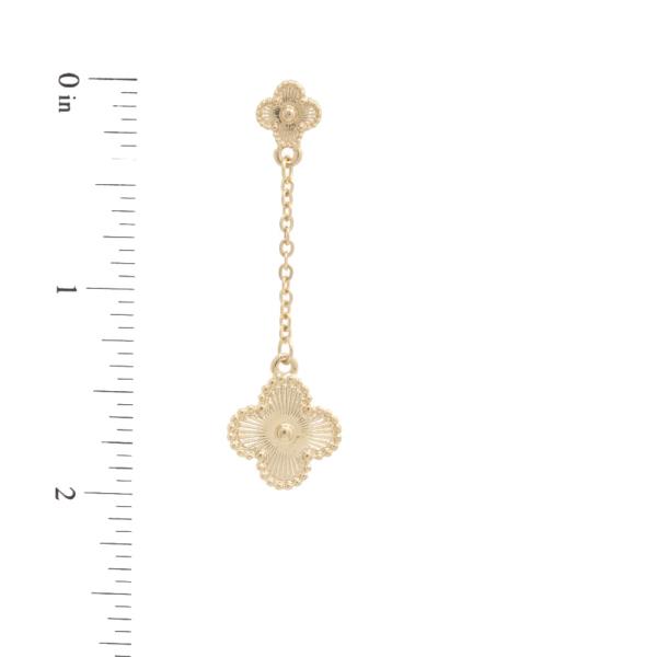 DOUBLE CLOVER METAL DANGLE EARRING