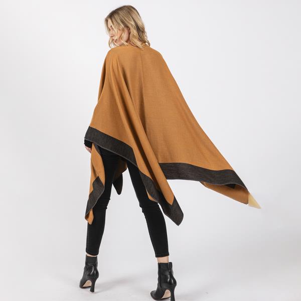 TWO TONE PULL THROUGH SHAWL RUANA