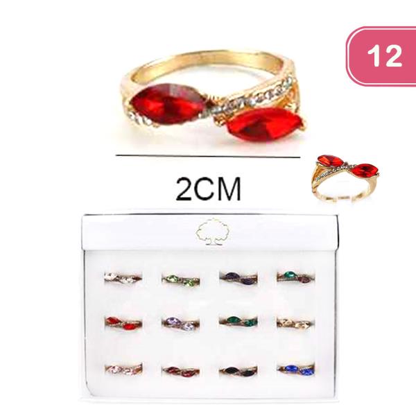 RHINESTONE RUBY RING (12 UNITS)