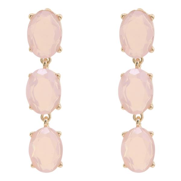 OVAL DROP CRYSTAL DANGLE EARRING
