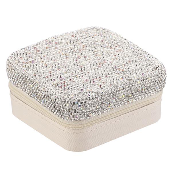 RHINESTONE TRAVEL SIZE JEWELRY BOX ORGANIZER