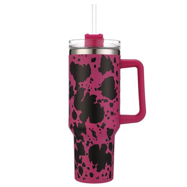 2 TONE SPLATTER PRINT 40 OZ TUMBLER WITH HANDLE