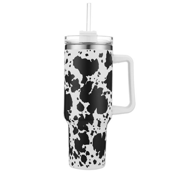 40OZ COW HANDLE TUMBLER WITH STRAW