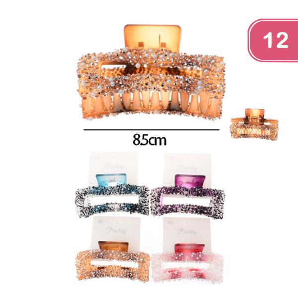 GEMSTONE HAIR CLIP (12 UNITS)