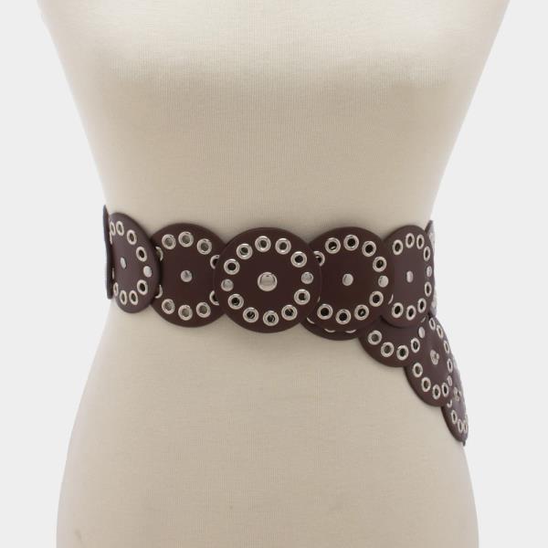 WESTERN Y2K ROUND STUDDED BELT