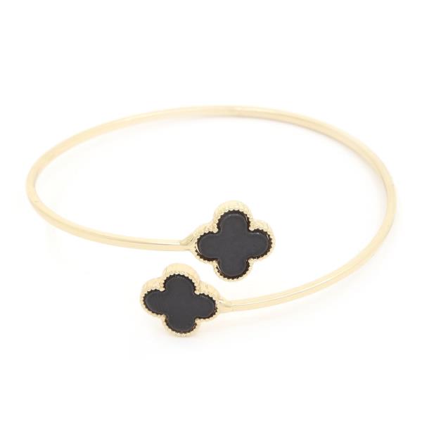 DOUBLE CLOVER METAL BRACELET