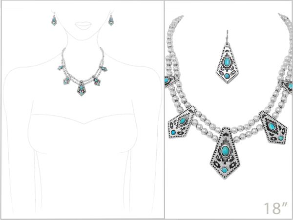 WESTERN NECKLACE EARRING SET