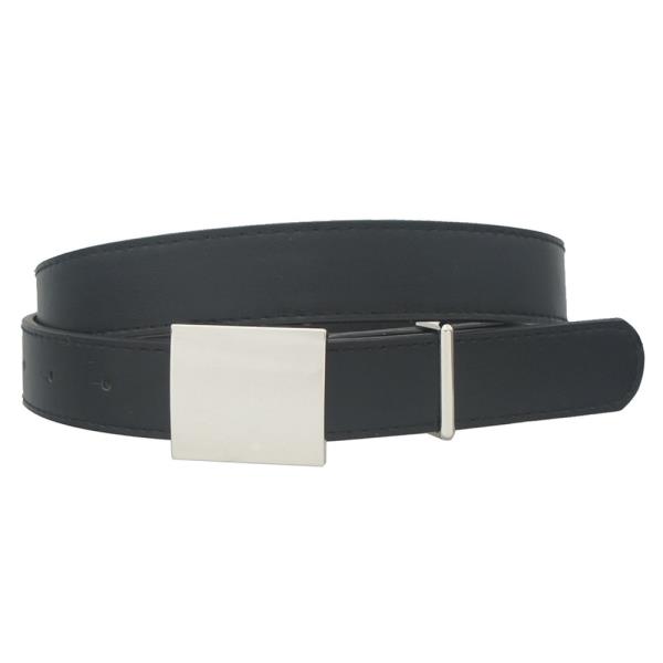 CLEAN RECTANGLE METAL BUCKLE BELT WITH LOOP