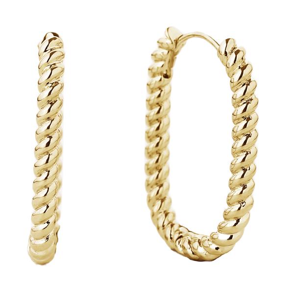 14K GOLD/WHITE GOLD DIPPED HOOP EARRING